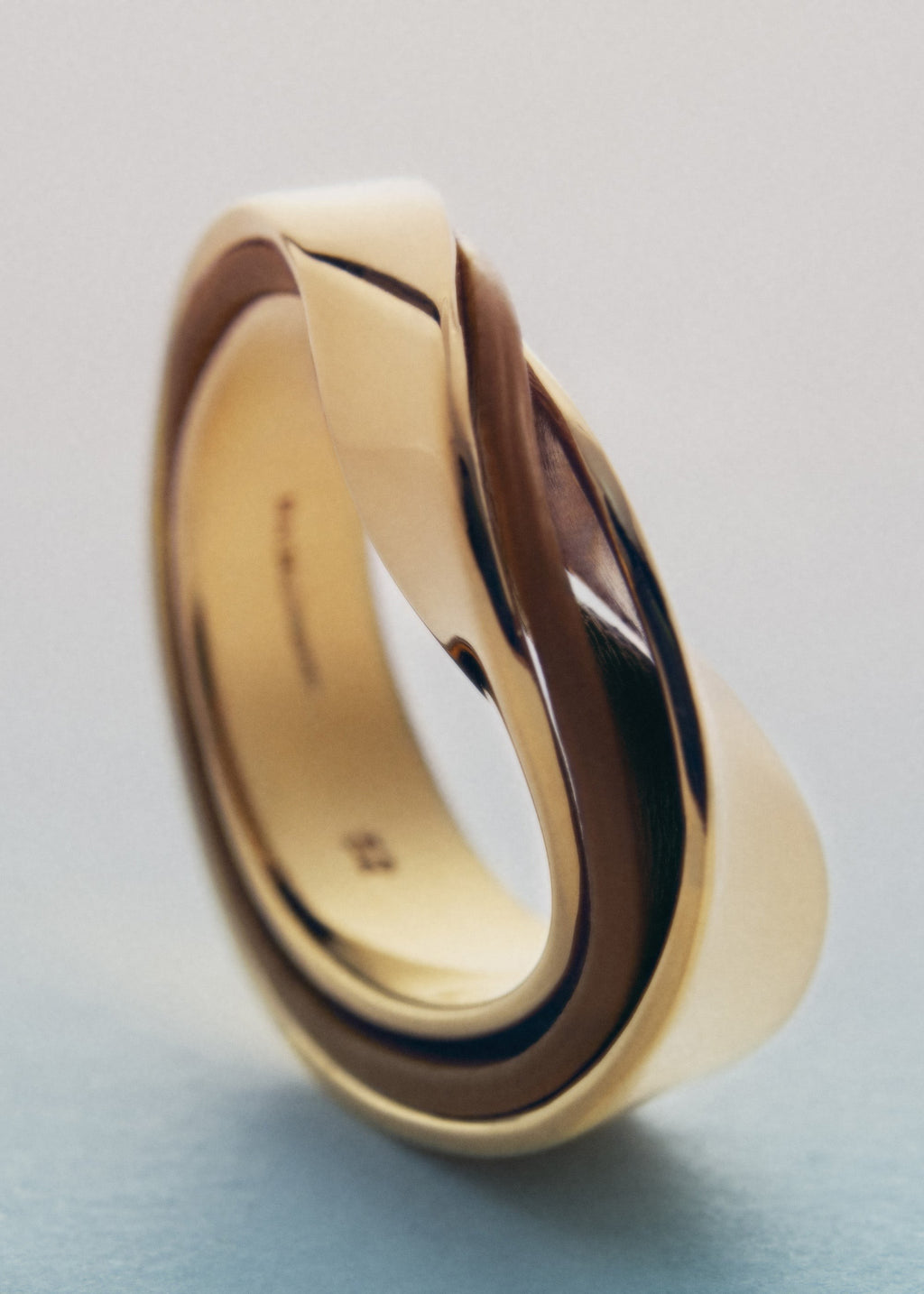 Ring - Gold Gilded with Camel Leather
