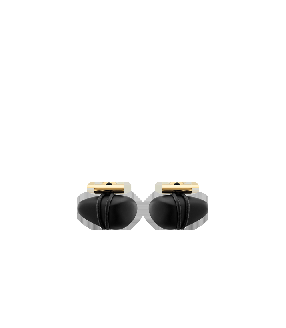 Stud Earrings - Black Marble