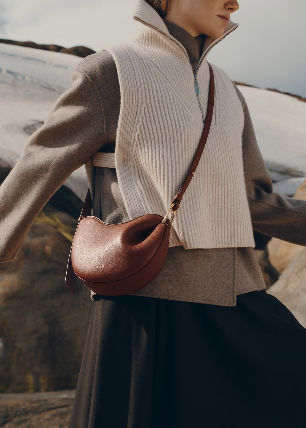 Handbag - Textured Cognac