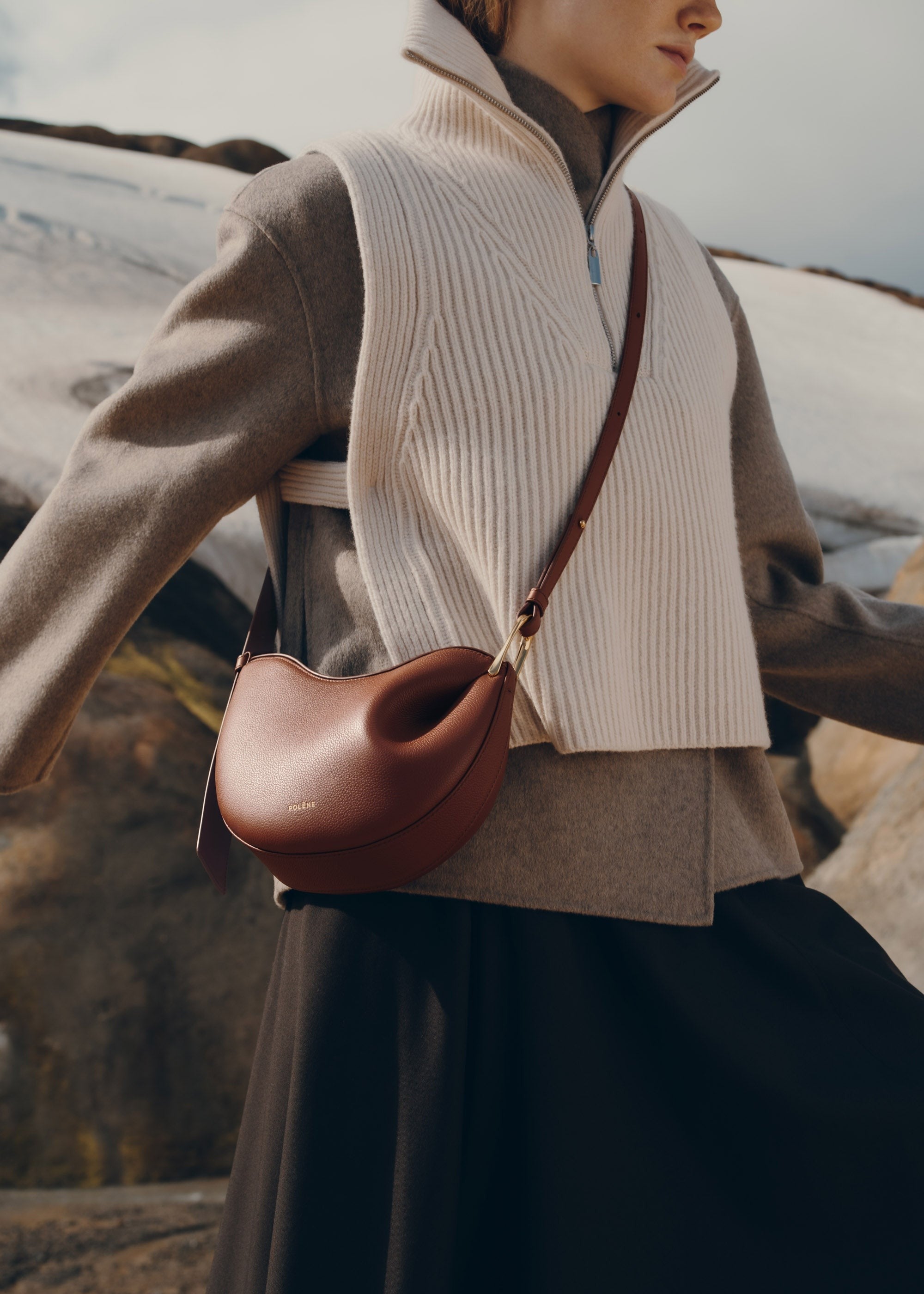 Handbag - Textured Cognac