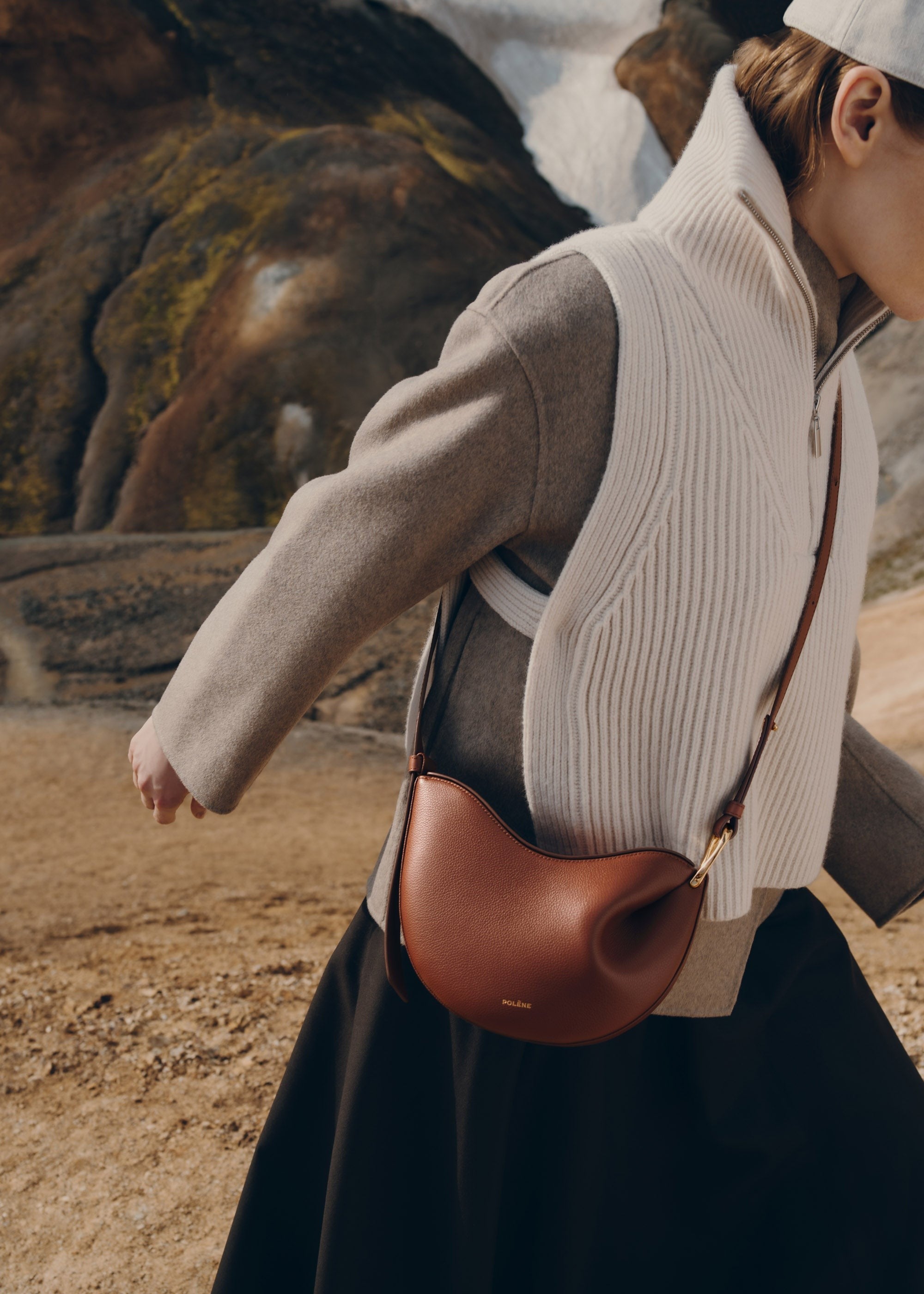 Handbag - Textured Cognac