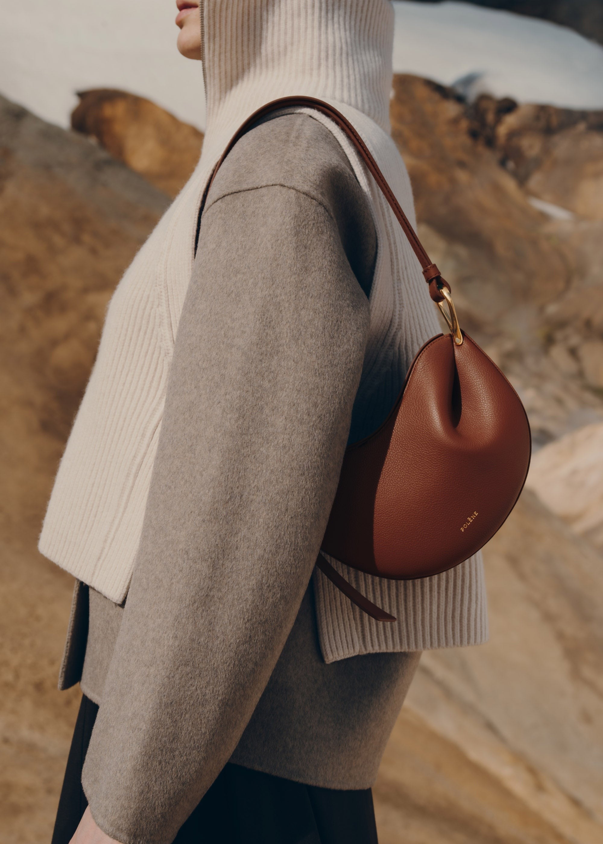 Handbag - Textured Cognac
