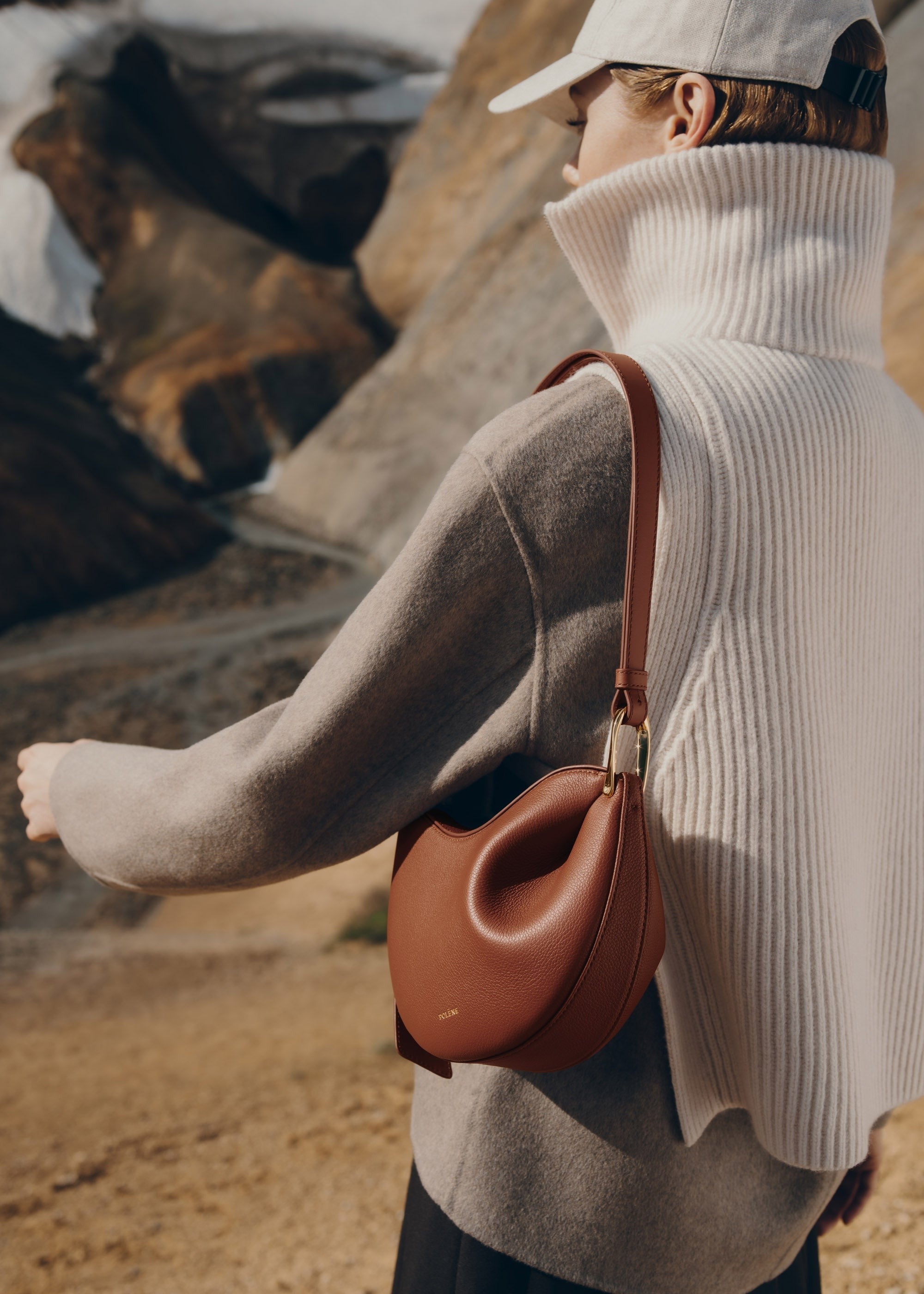 Handbag - Textured Cognac