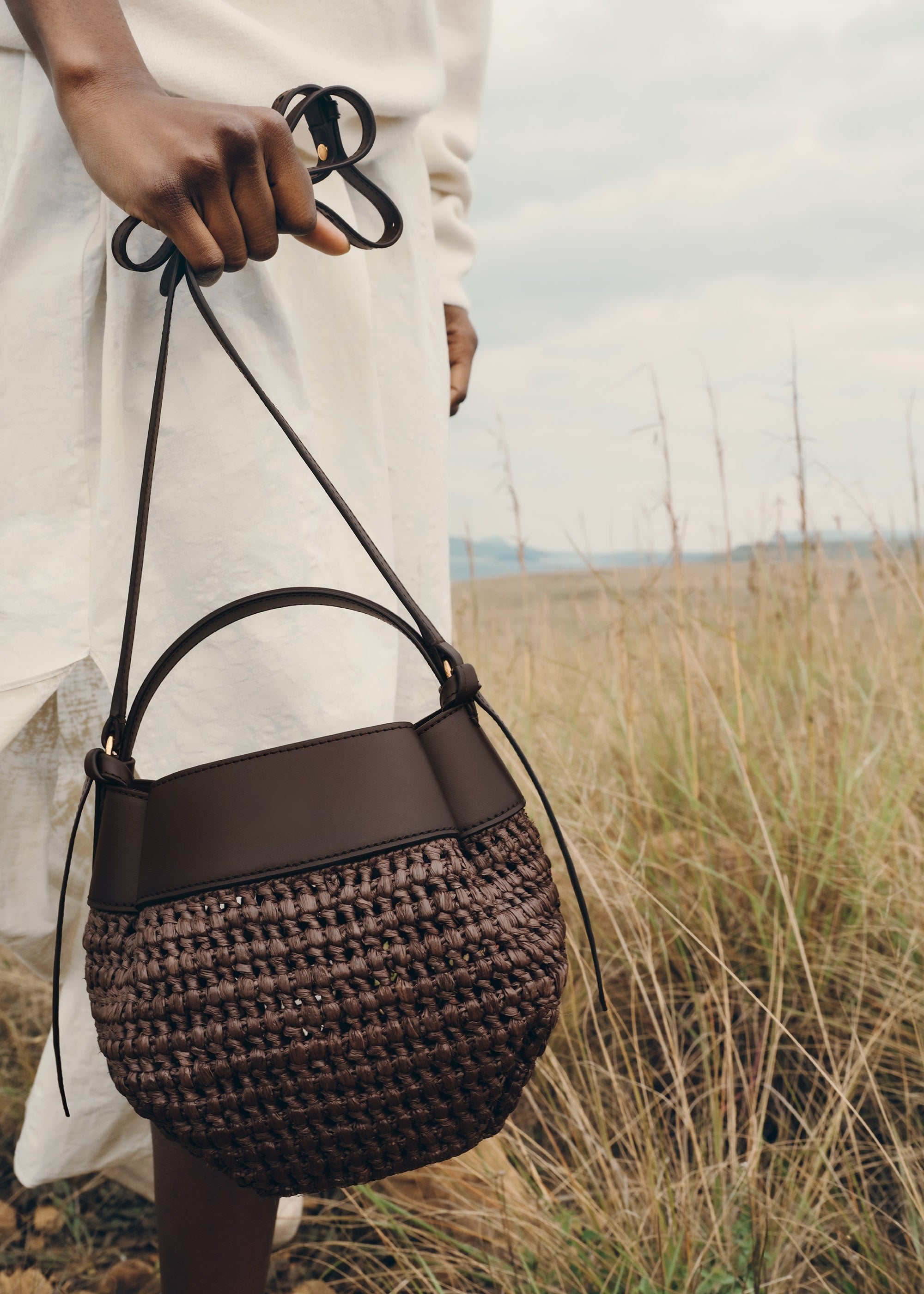 Handbag - Raffia Ebony